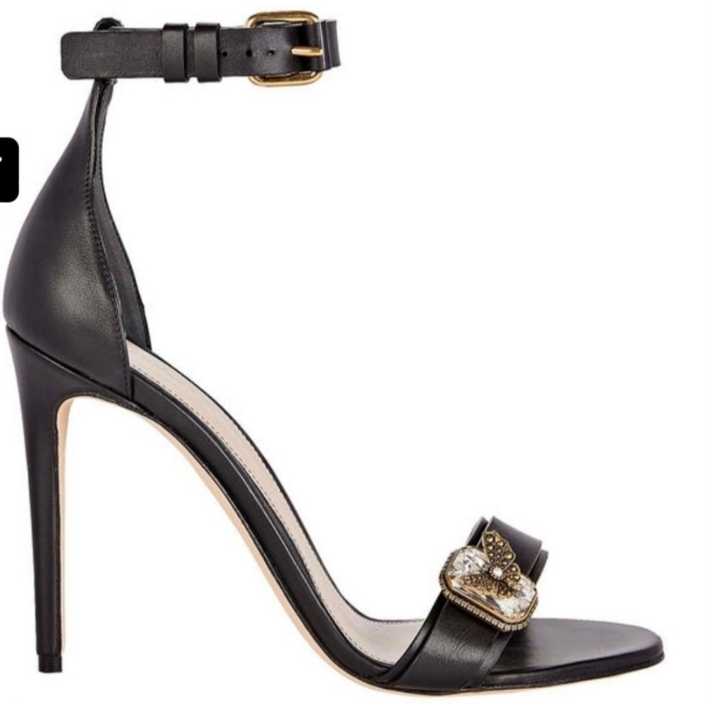 ALEXANDER MCQUEEN Medival Jewel Buckle Sandals, Butterfly Appliques, Size 40.
